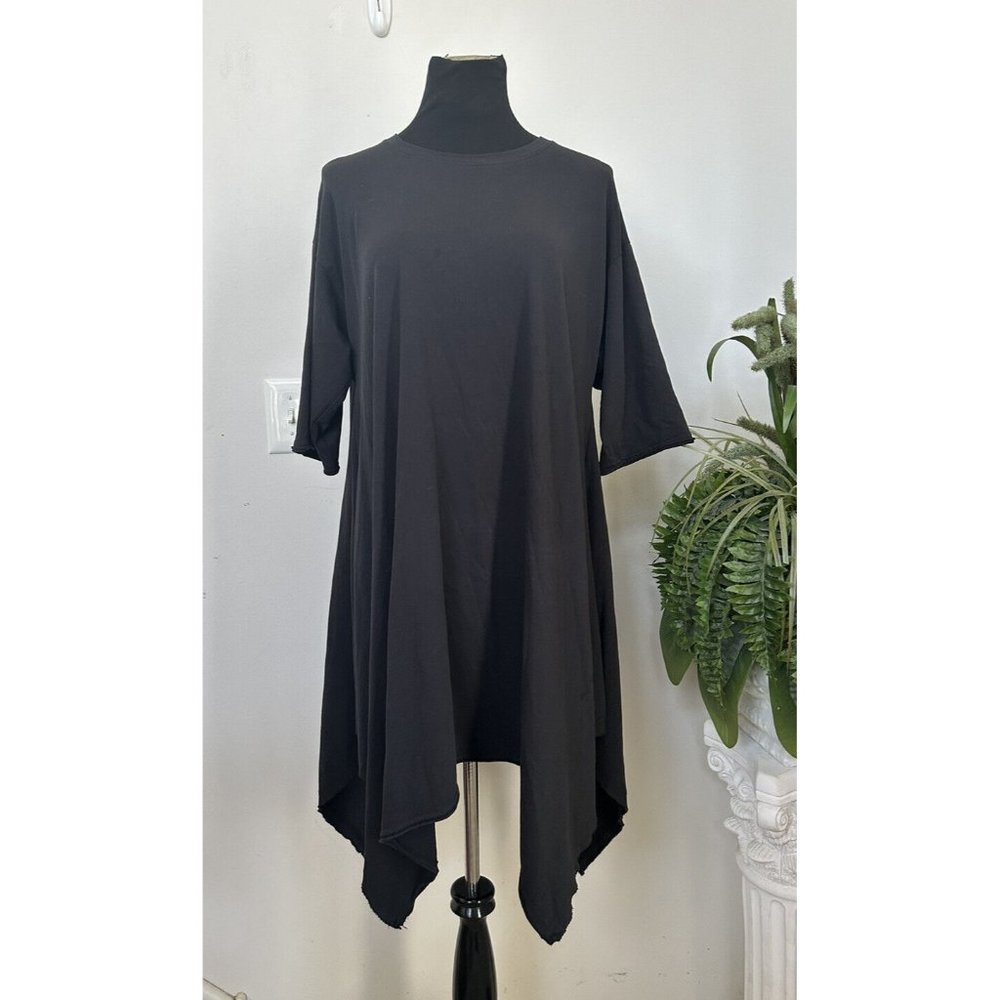 Free People Beach Pima Cotton Tiered Asymmetric Bottom Boho Dress Sz M